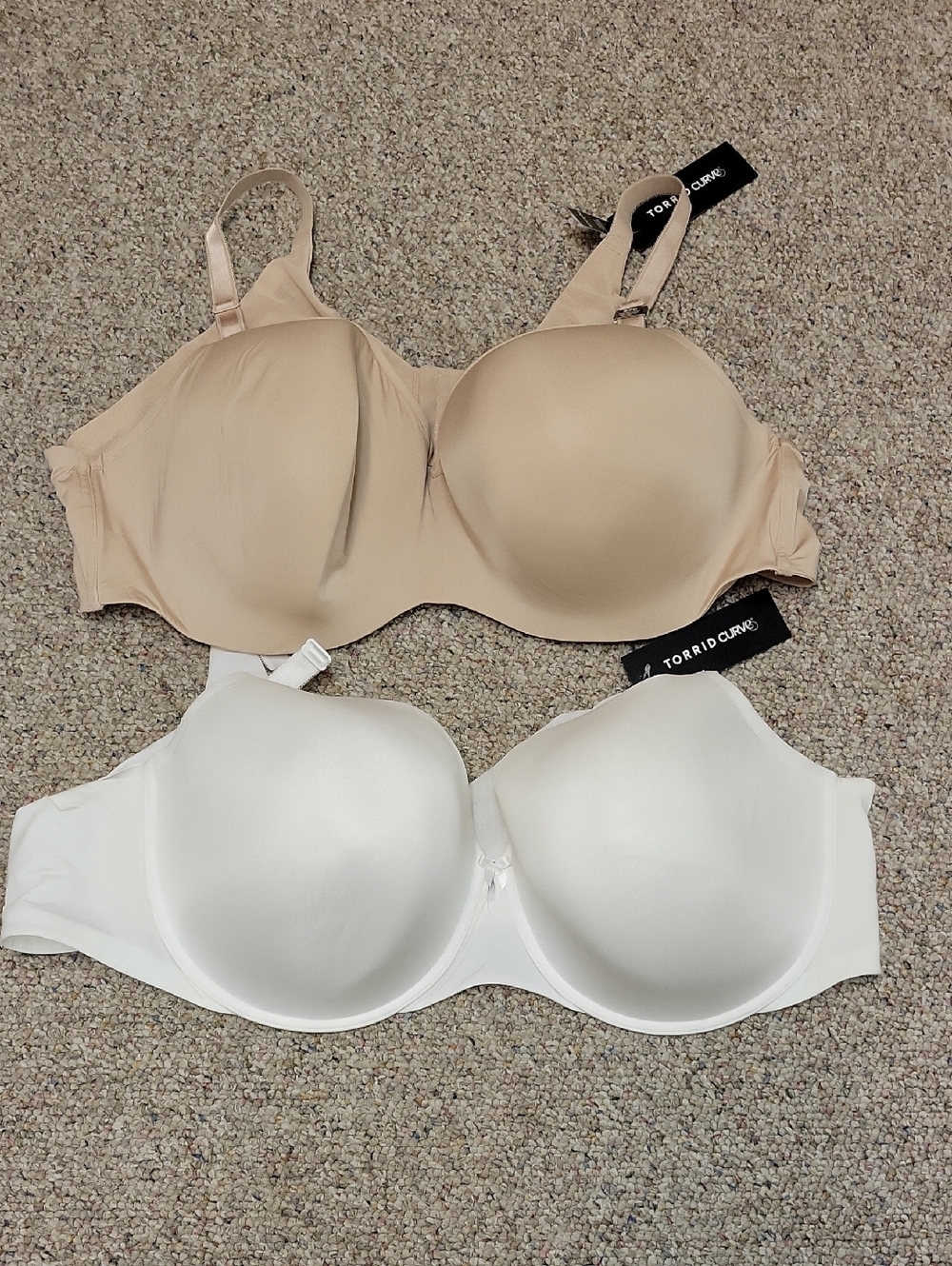 torrid 360 Back Smoothing Full Coverage Balconette Bra in Nude & White New 52D